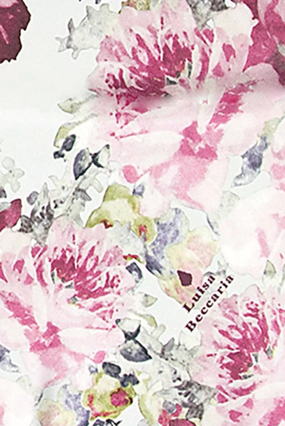 Scarf | Luisa Beccaria Floral Roses Printed Silk Scarf