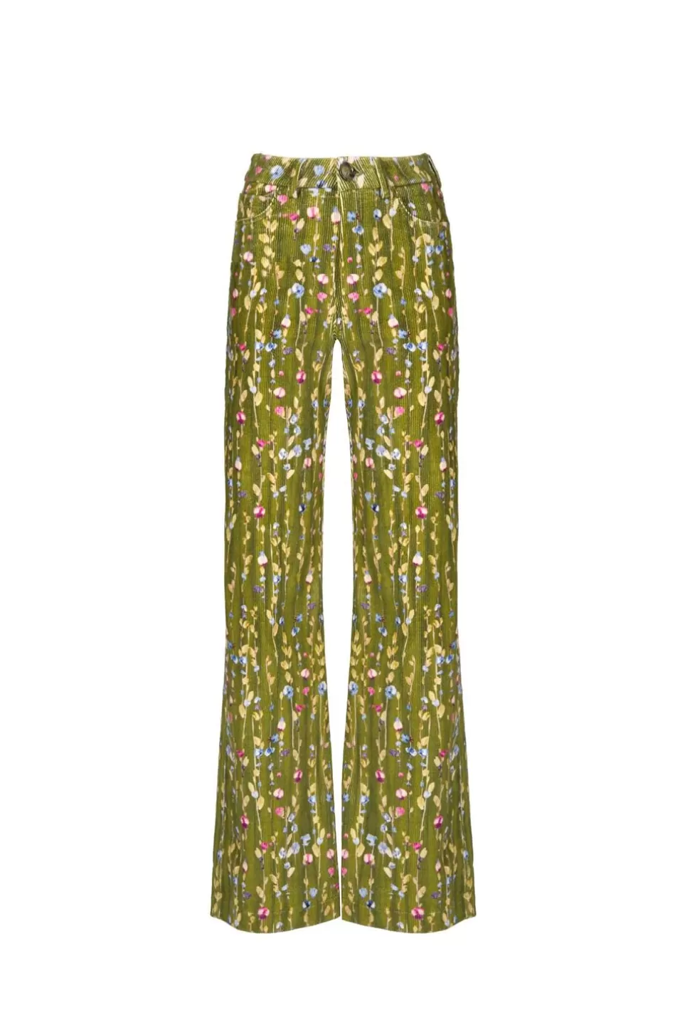 Trousers & Shorts | Luisa Beccaria Flower Garland Corduroy Palazzo Pants