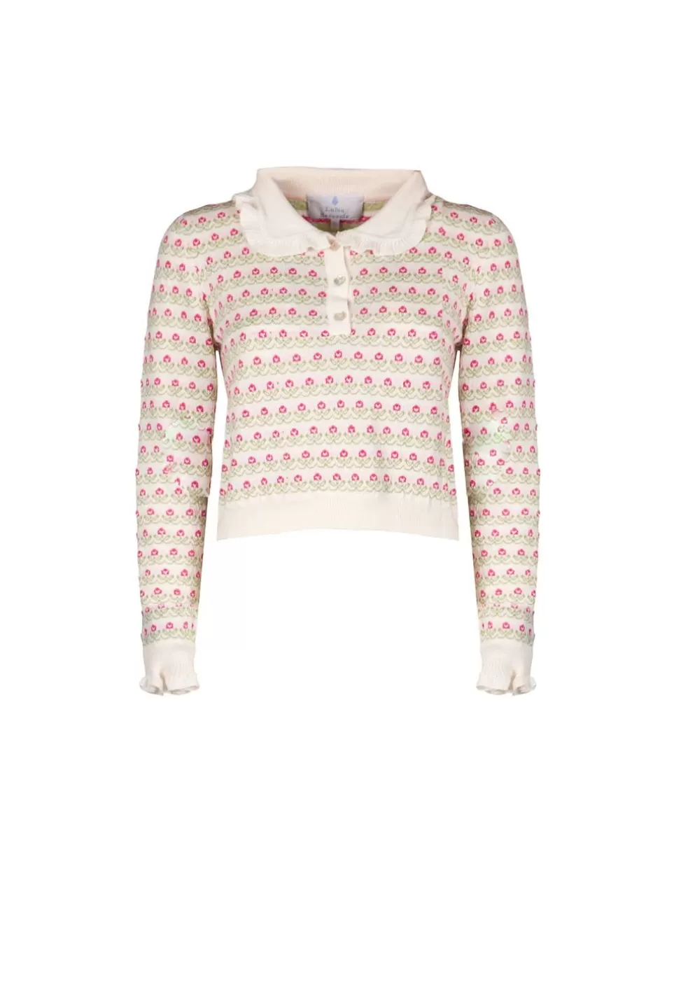 Knitwear | Luisa Beccaria Flower Polo Sweater