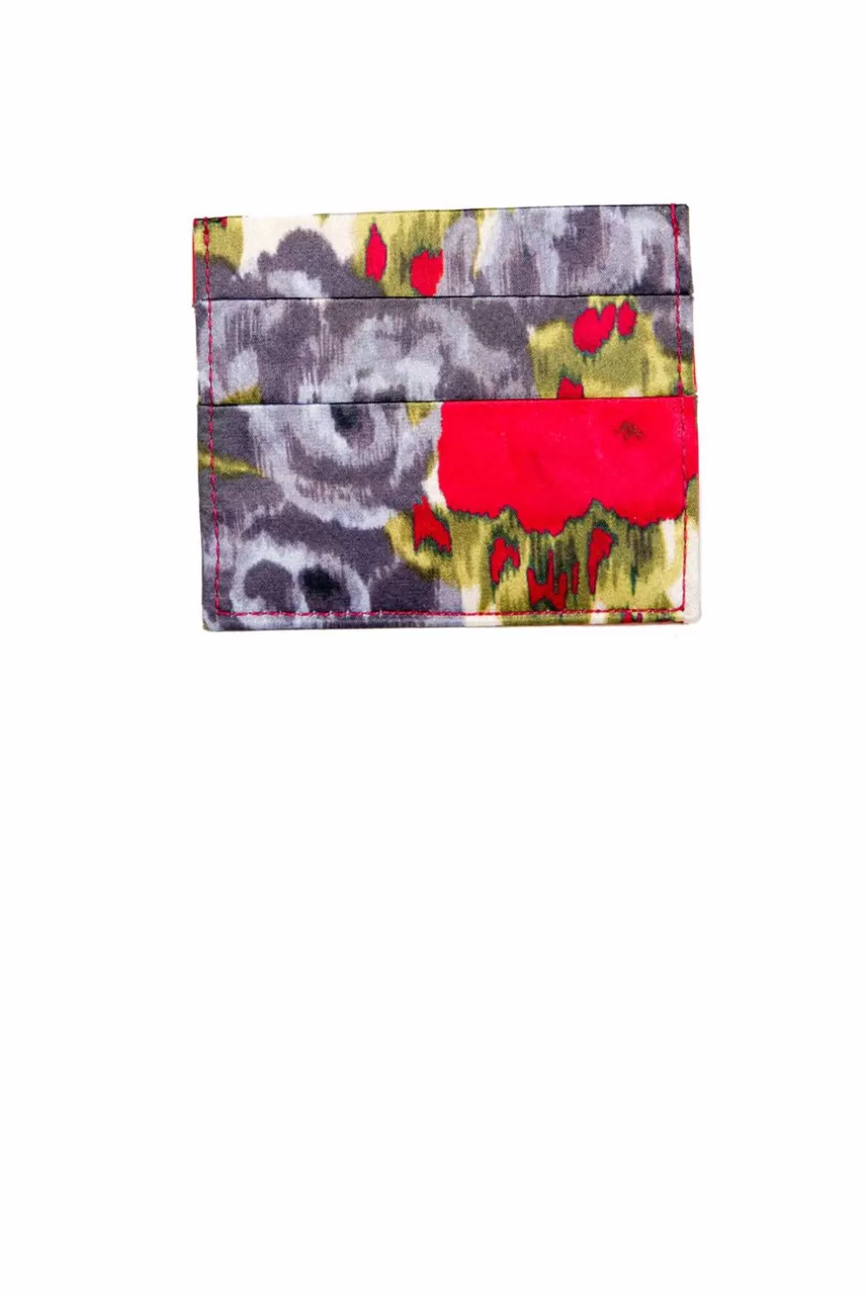 Card Holder | Luisa Beccaria Flower Red Printed Silk Card Holder