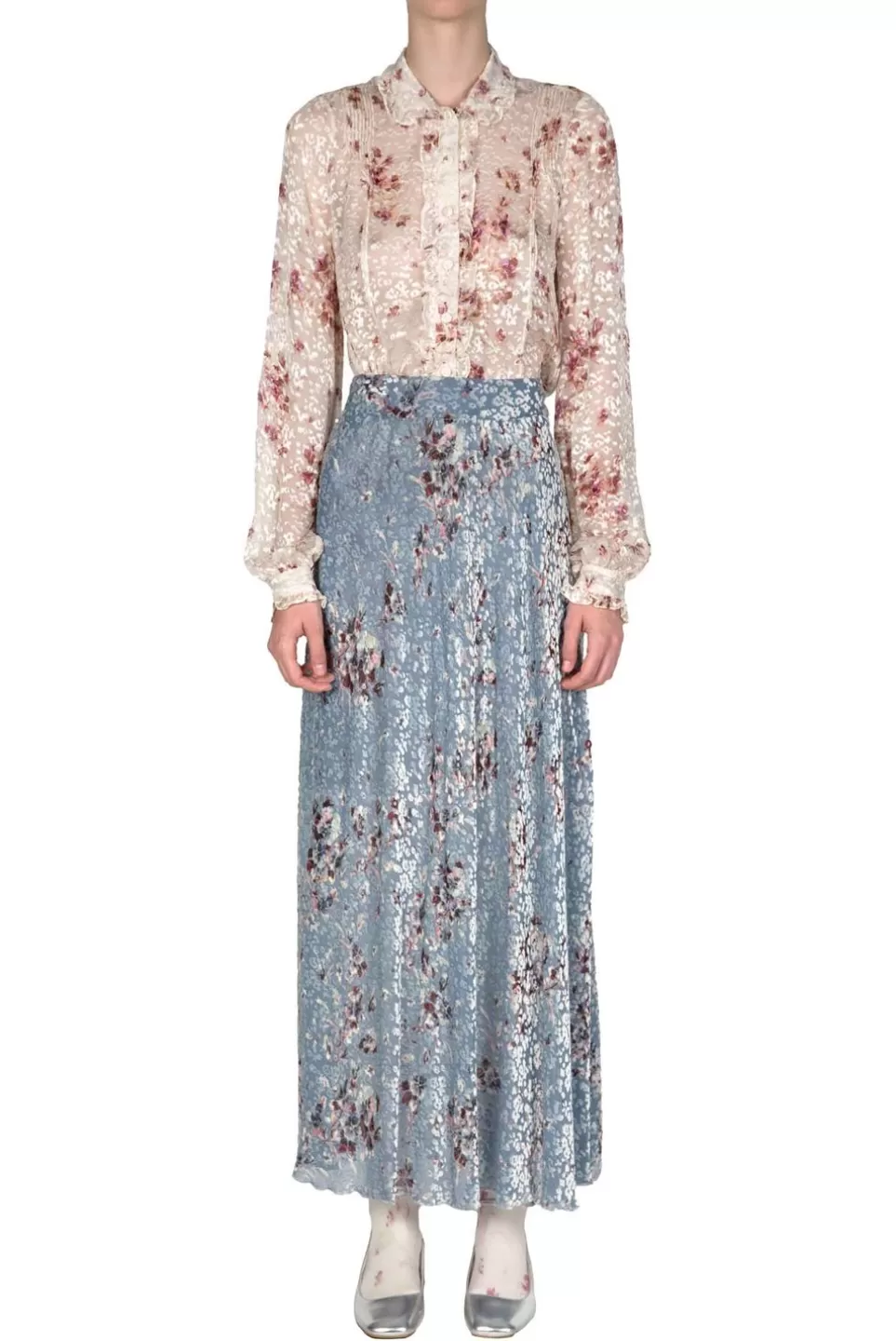 Tops & Blouses | Luisa Beccaria Flower Storm Printed Devore Shirt