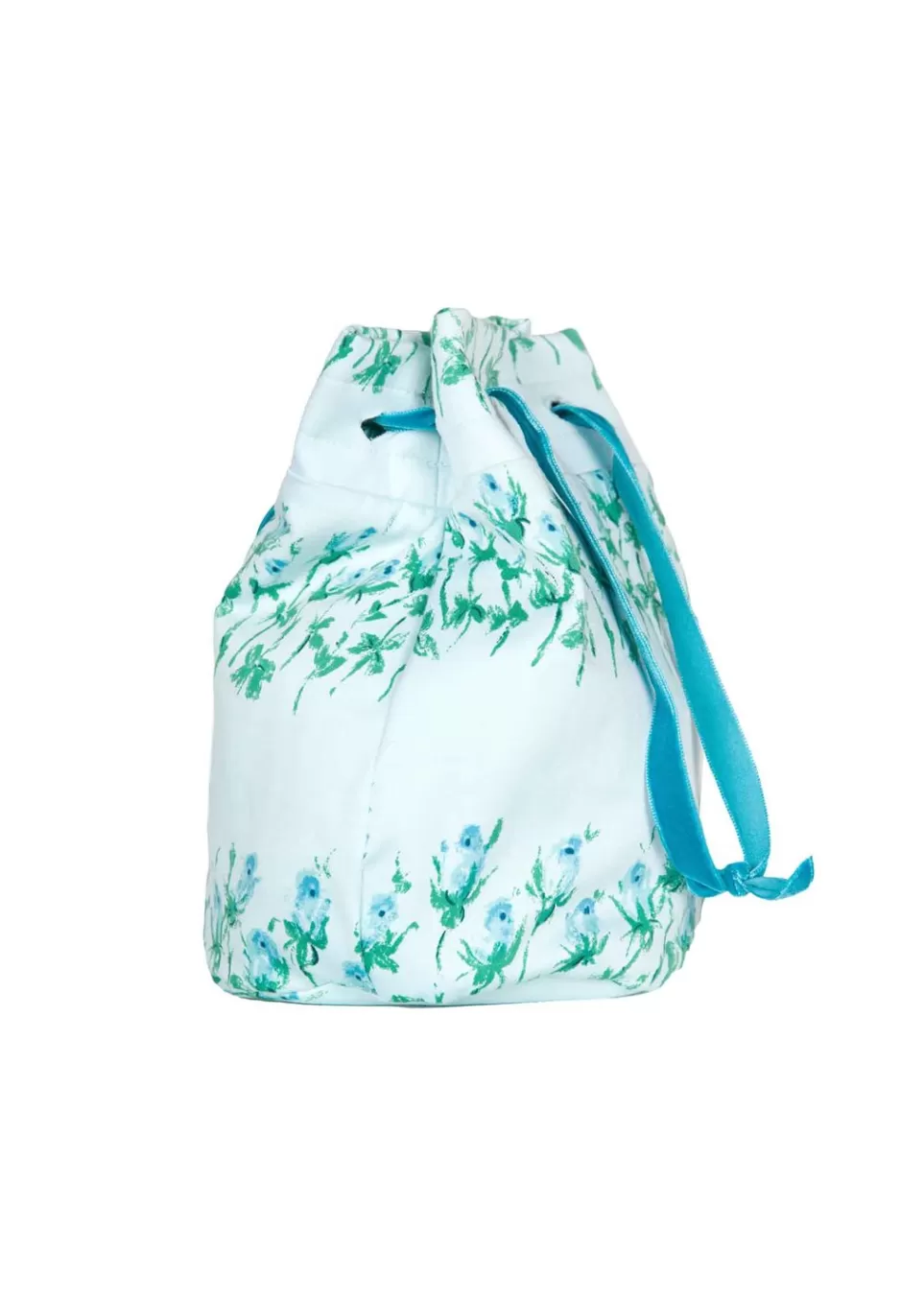 Bag | Luisa Beccaria Flowery Striped Bucket Bag