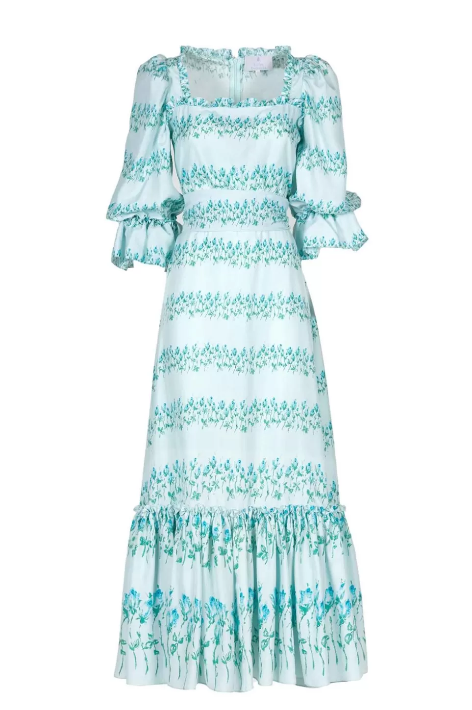 Dresses | Luisa Beccaria Flowery Striped Ruffled Dress