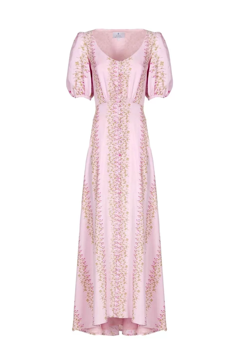 Dresses | Luisa Beccaria Flowery Striped Silk Bottoncino Dress