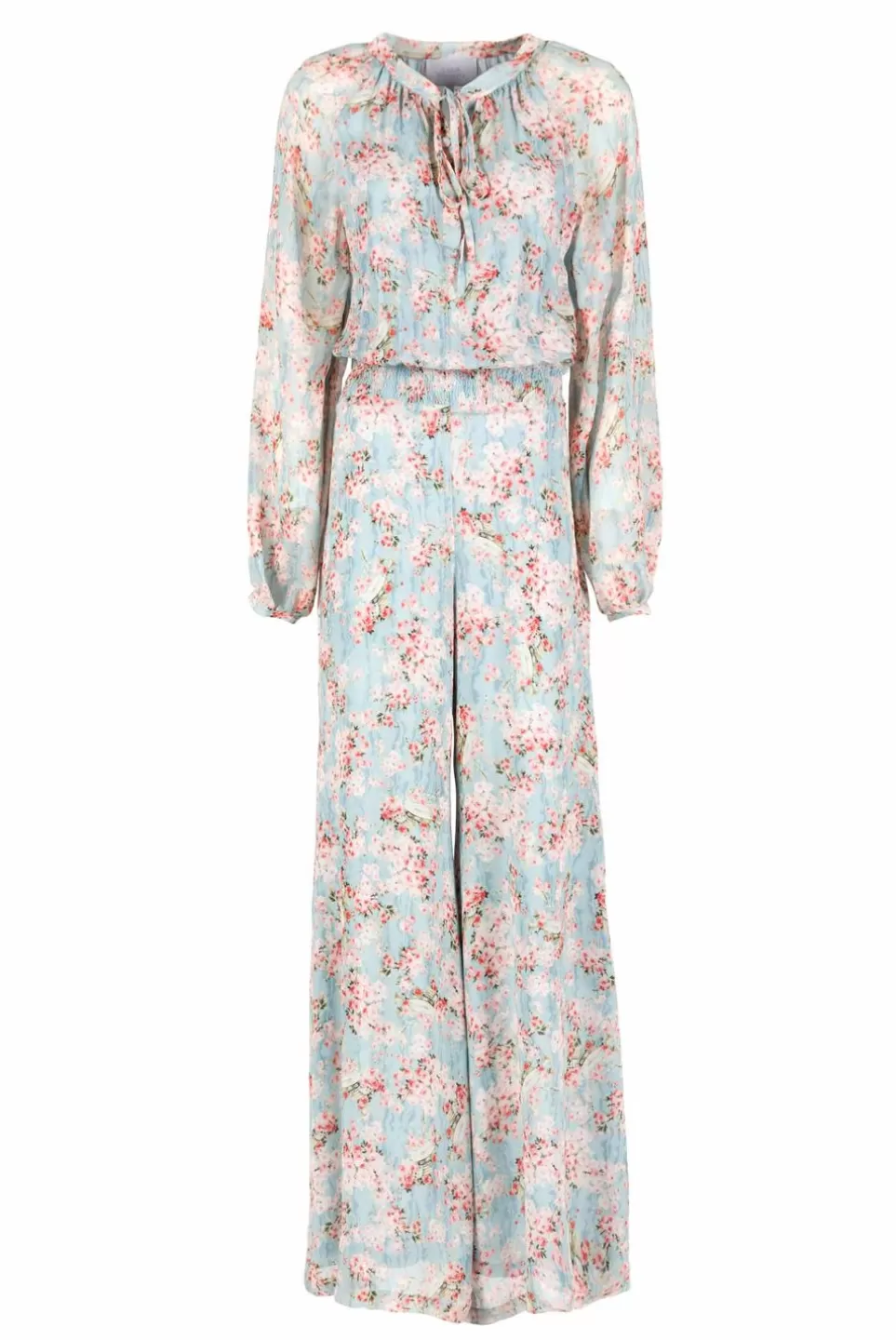 Dresses | Luisa Beccaria Georgette Rose Buds Printed Jumpsuit