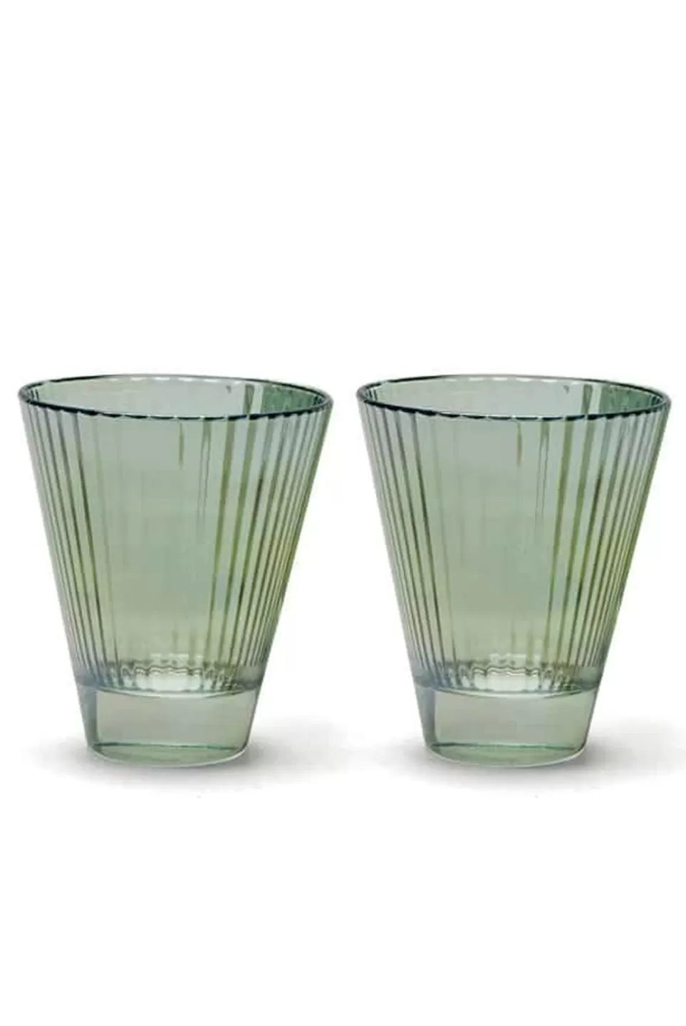 Tumblers | Luisa Beccaria Green Set Of Two Isis Wine Glass