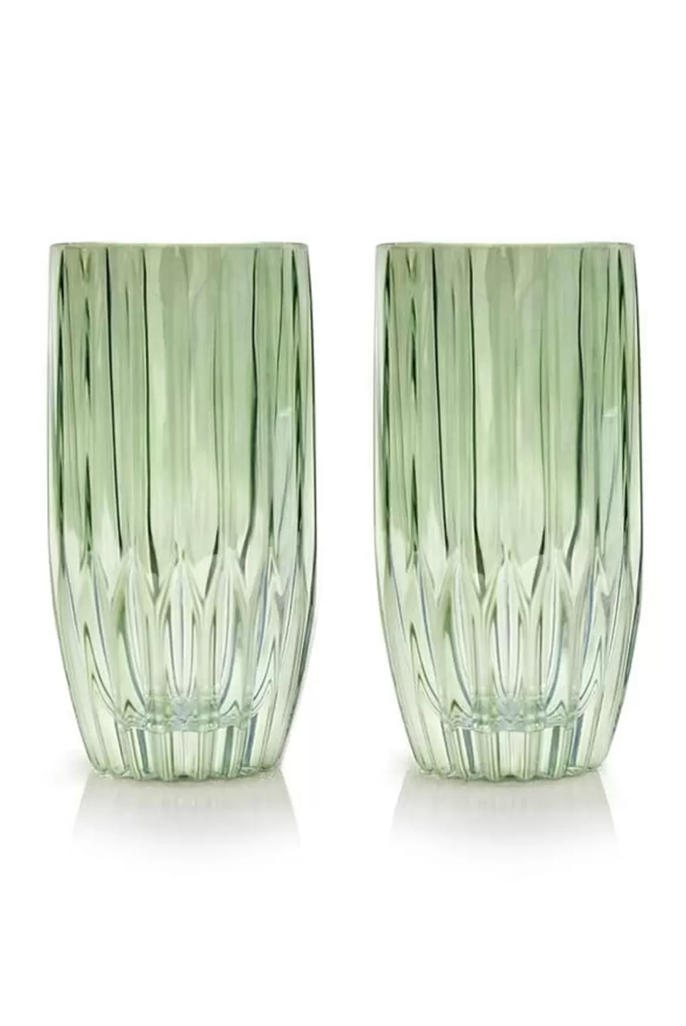 Tumblers | Luisa Beccaria Green Set Of Two Large Tumbler Glass