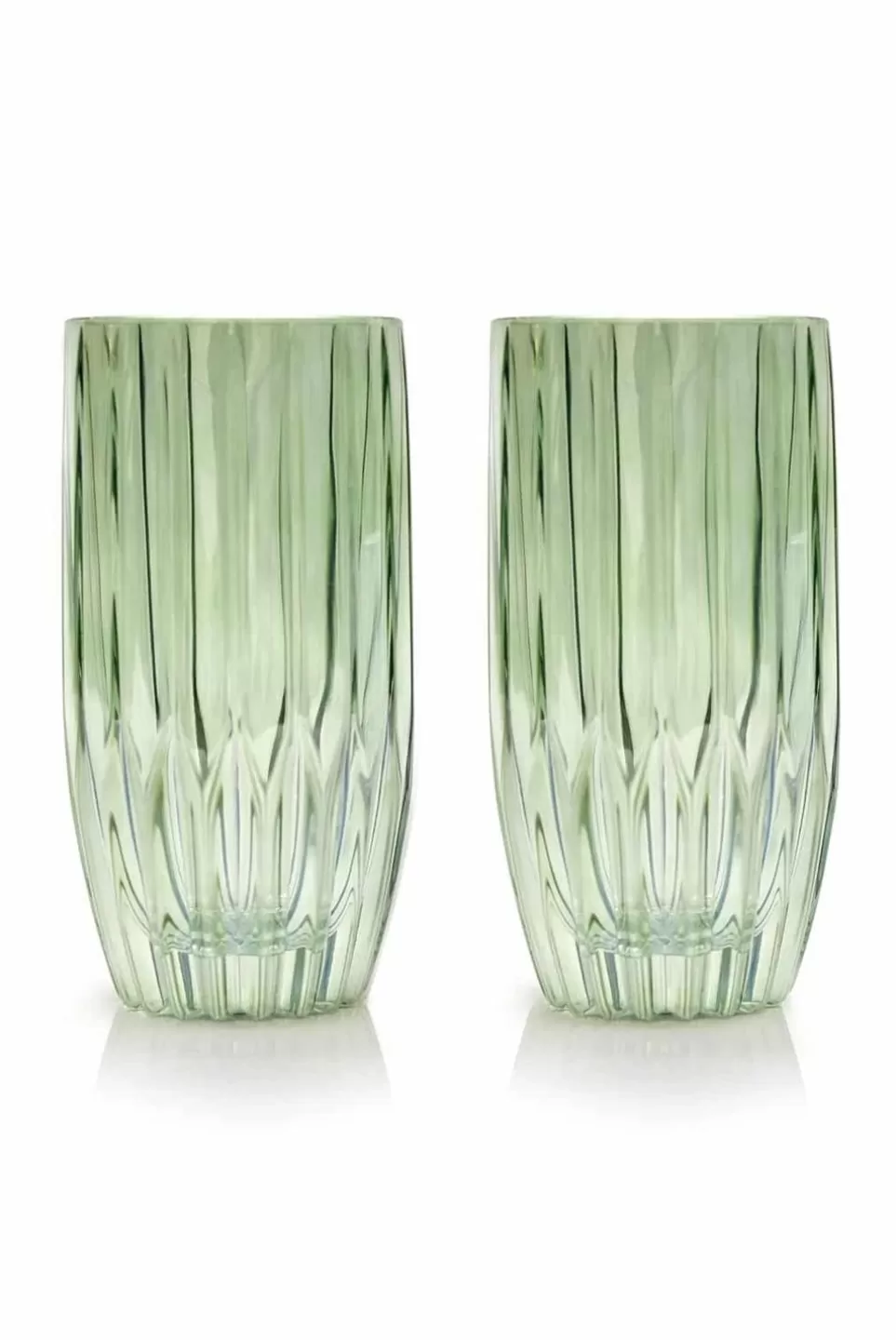 Tumblers | Luisa Beccaria Green Set Of Two Large Tumbler Glass