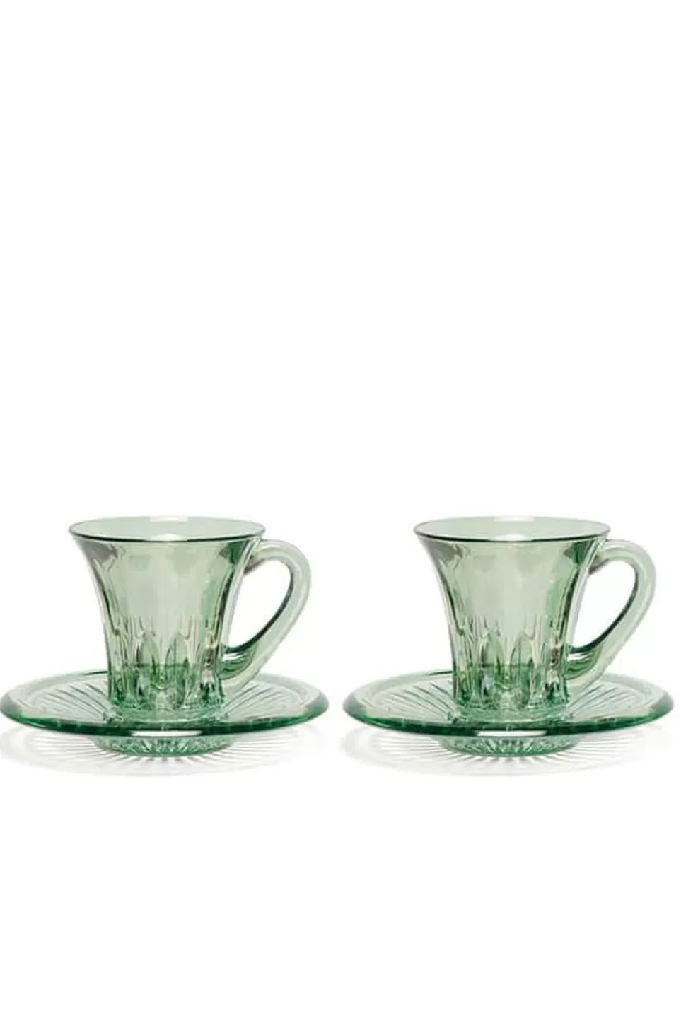 Cups | Luisa Beccaria Green Set Of Two Prestige Transparent Coffee Cups