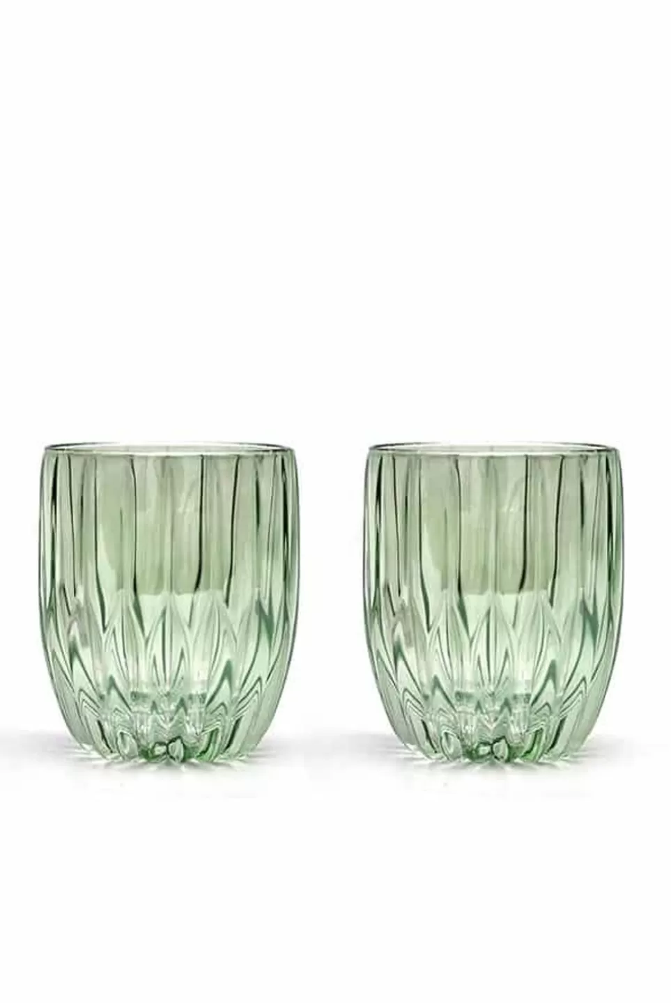 Tumblers | Luisa Beccaria Green Set Of Two Small Tumbler Glass