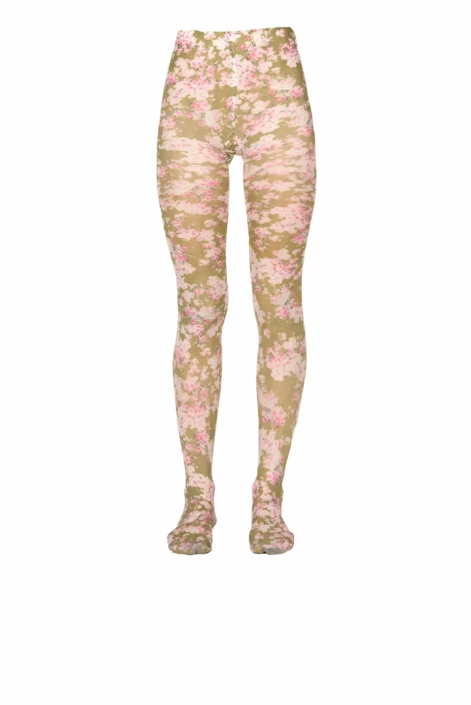 Tights | Luisa Beccaria Jersey Rose Buds Tights Green