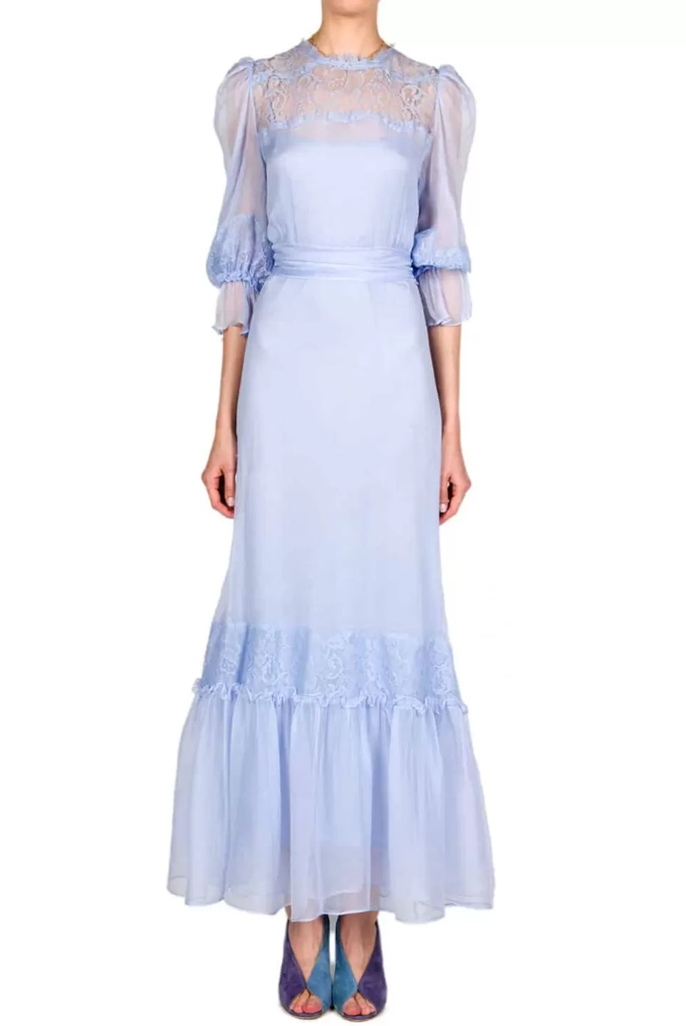 Dresses | Luisa Beccaria Lace Embellished Chiffon Dress