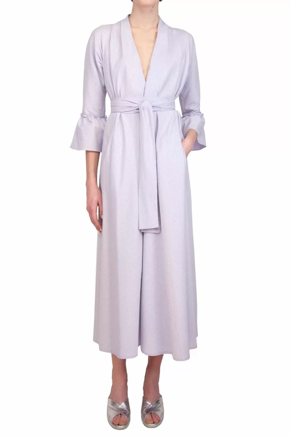 Dresses | Luisa Beccaria Lilac/White Striped Cotton Stretch Luisa Dress