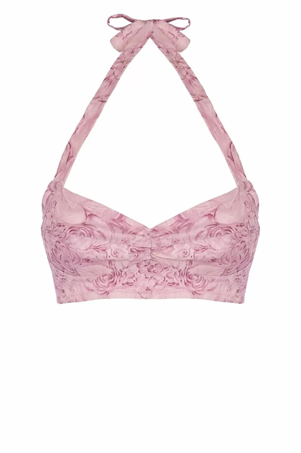 Tops & Blouses | Luisa Beccaria Linen Bra Top In Pink Roses