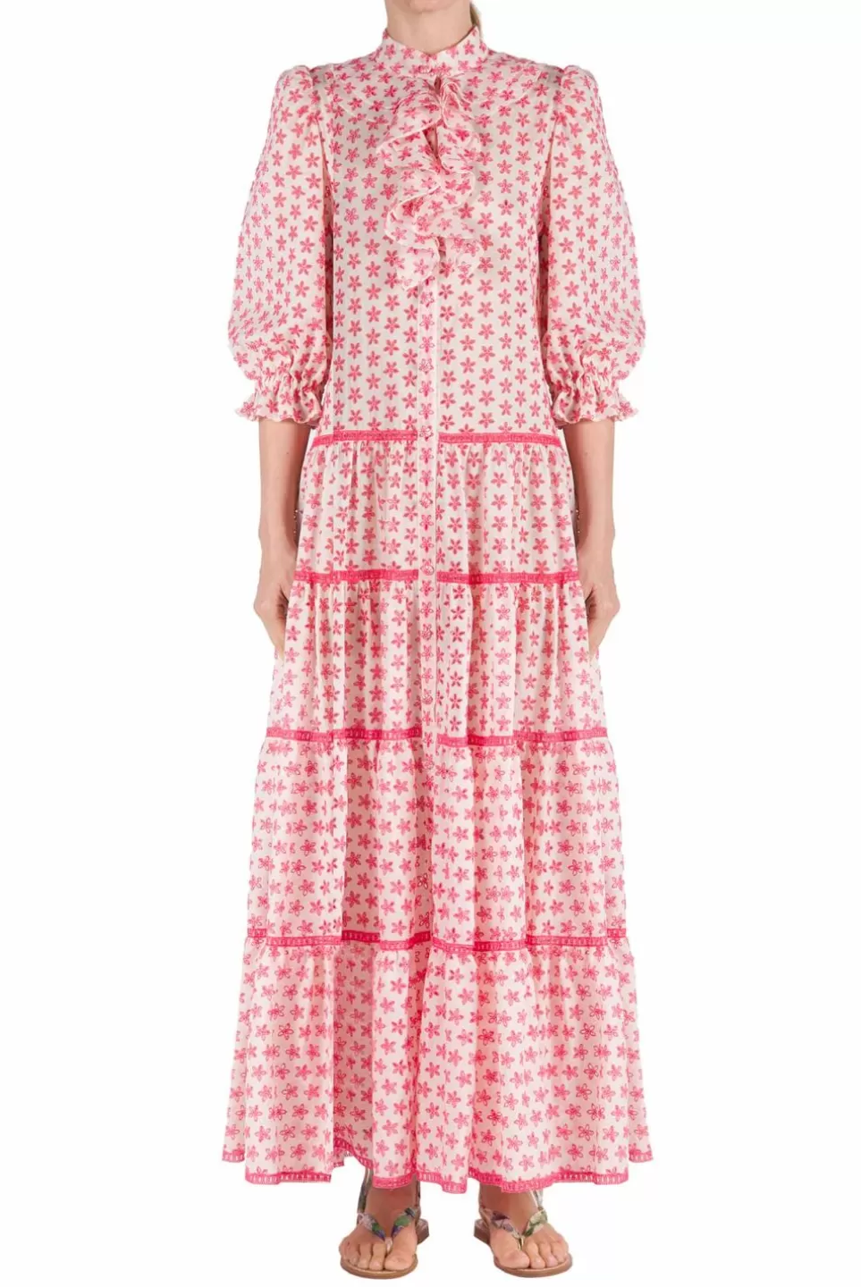 Dresses | Luisa Beccaria Long Chemisier Eyelet Dress