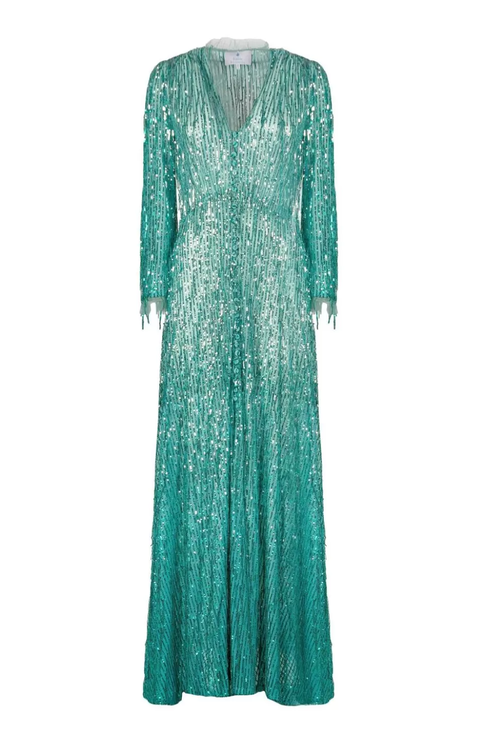 Dresses | Luisa Beccaria Long Sequin Fringed Bottoncino Dress