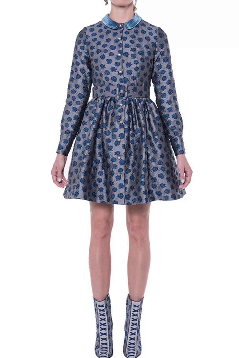 Dresses | Luisa Beccaria Long Sleeves Jacquard Dress