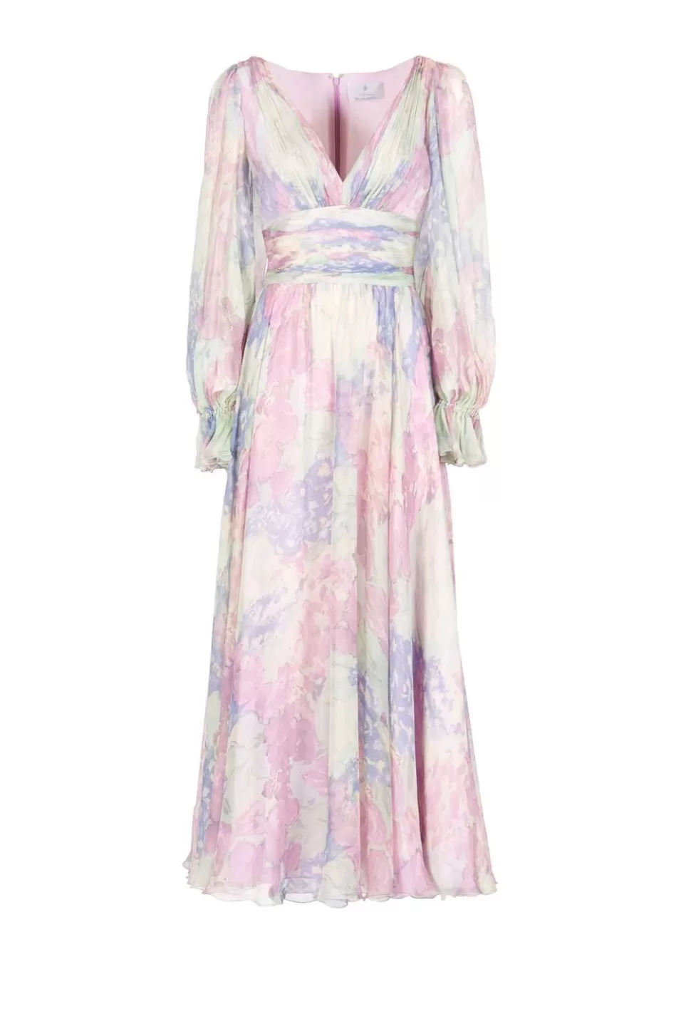 Dresses | Luisa Beccaria Luna Printed Chiffon Dress In Abstract Flowers