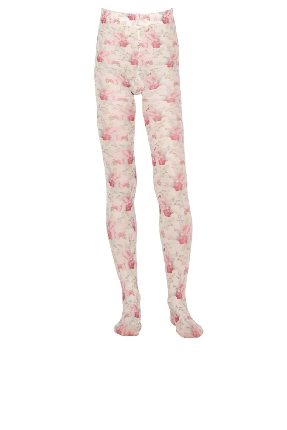 Tights | Luisa Beccaria Lycra Tights Floral Garden Cream