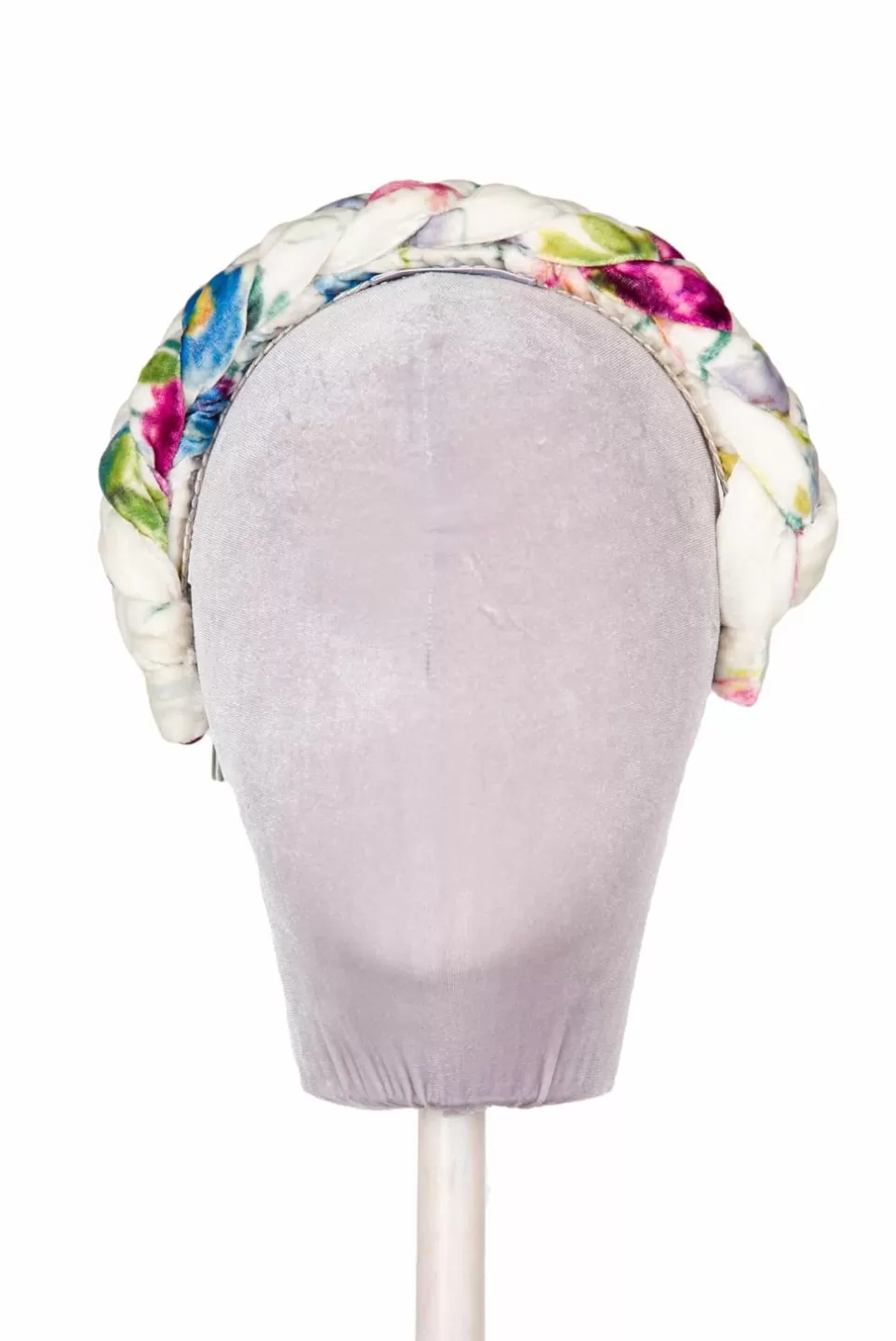 Headband | Luisa Beccaria Macro Anemones Velvet Braided Power Hairband