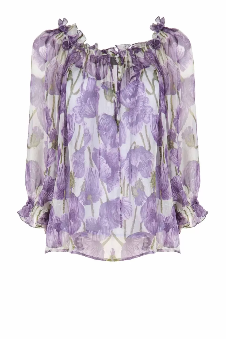 Tops & Blouses | Luisa Beccaria Macro Poppies Chiffon Blouse