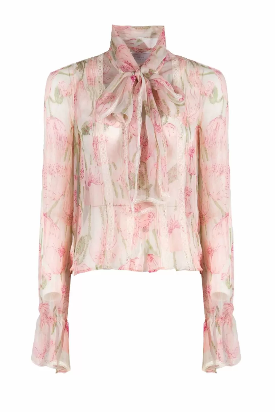 Tops & Blouses | Luisa Beccaria Macro Poppies Chiffon Blouse