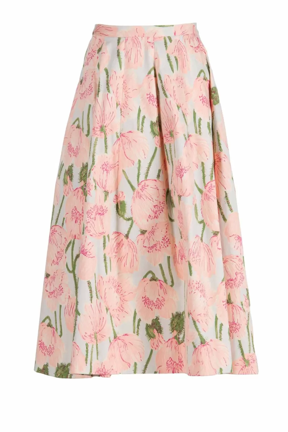 Skirts | Luisa Beccaria Macro Poppies Cotton Stretch Skirt