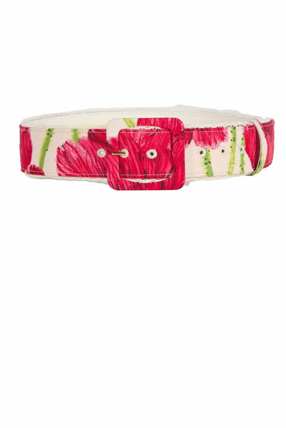 Belt | Luisa Beccaria Macro Poppies Linen Belt