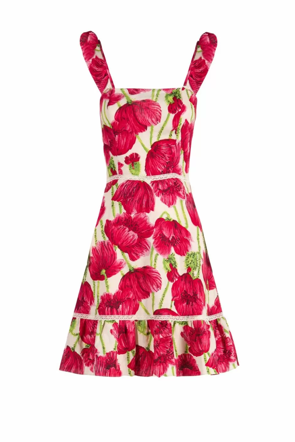 Dresses | Luisa Beccaria Macro Poppies Linen Dress