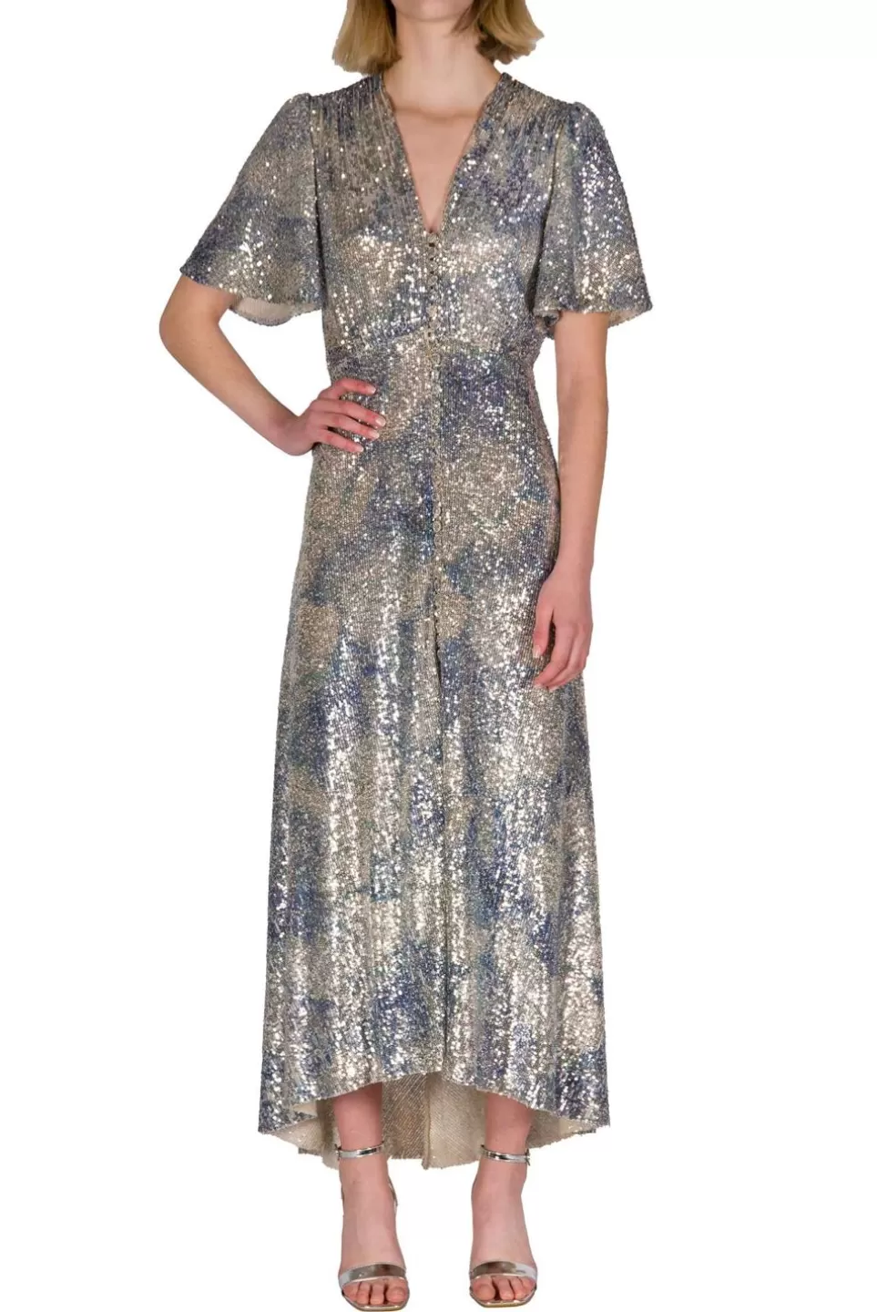 Dresses | Luisa Beccaria Marble Sequin Bottoncino Dress