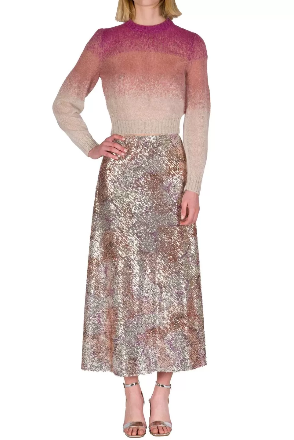 Skirts | Luisa Beccaria Marble Sequined Skirt