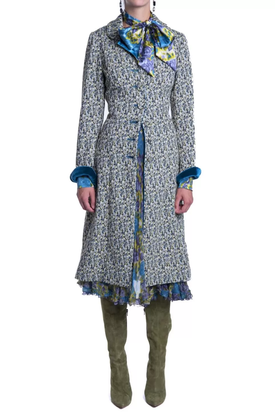 Jackets & Coats | Luisa Beccaria Micro Floral Jacquard Coat