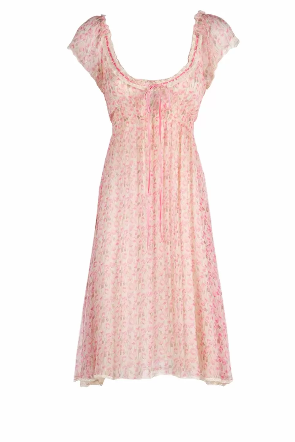 Dresses | Luisa Beccaria Micro Poppies Chiffon Dress