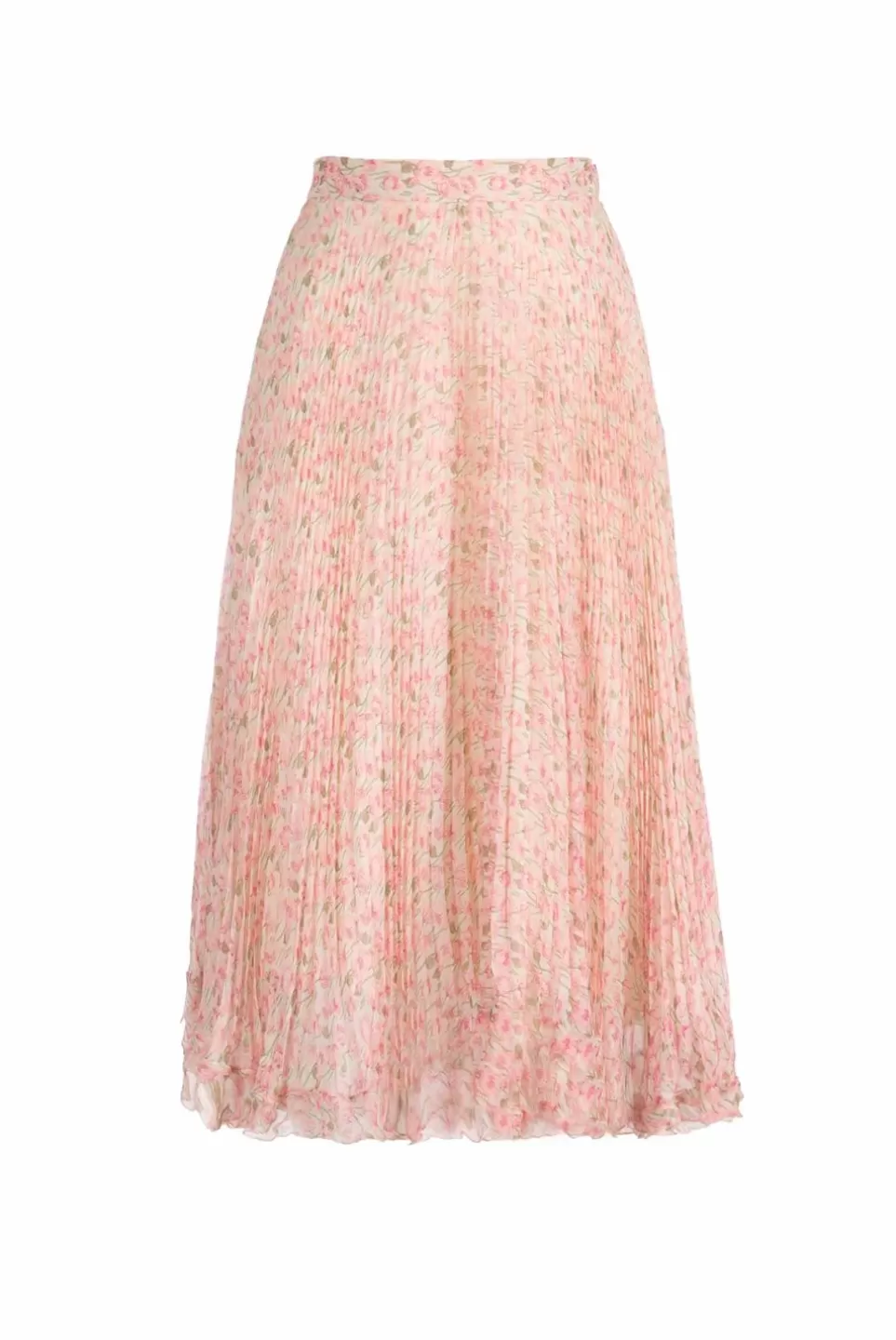 Skirts | Luisa Beccaria Micro Poppies Chiffon Pleated Skirt