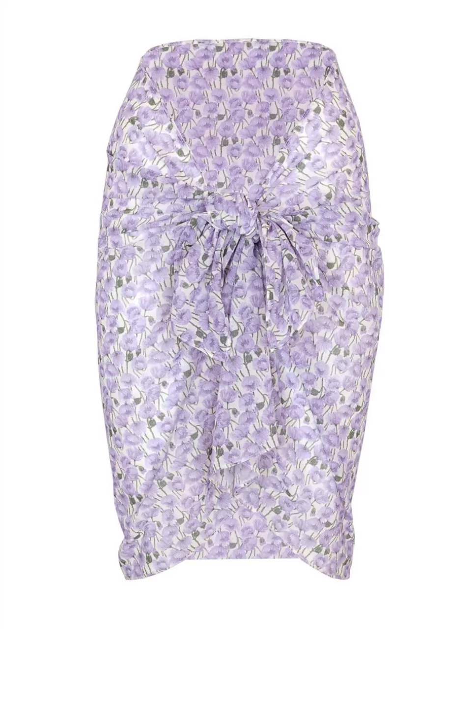 Swimwear | Luisa Beccaria Micro Poppies Lilac Printed Short Pareo