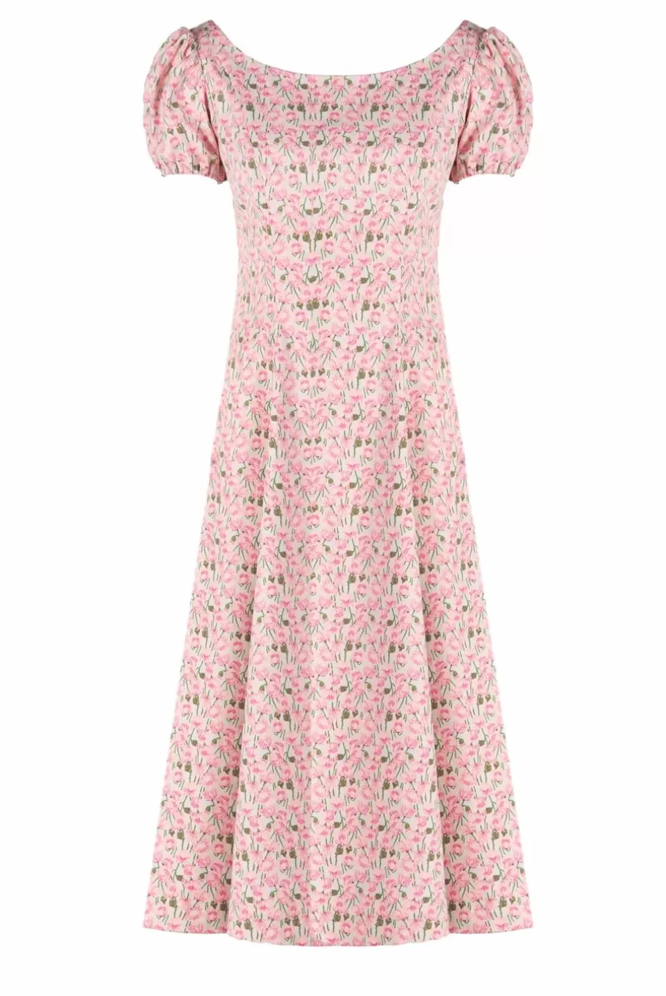 Dresses | Luisa Beccaria Micro Poppies Printed Cotton Stretch Dress