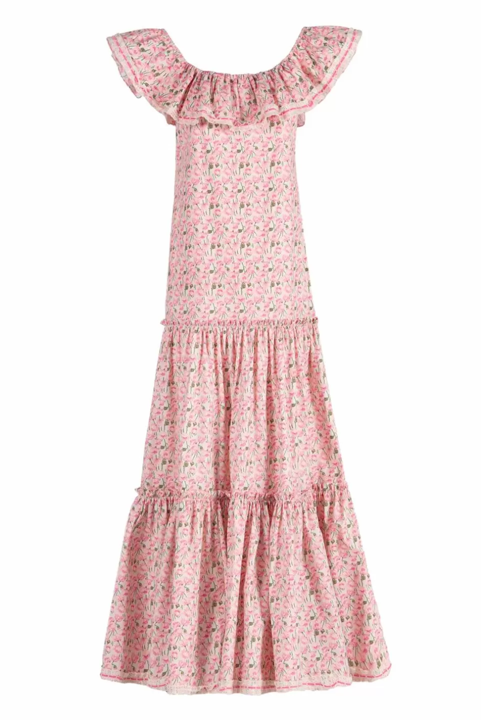 Dresses | Luisa Beccaria Micro Poppies Printed Stretch Cotton Dress