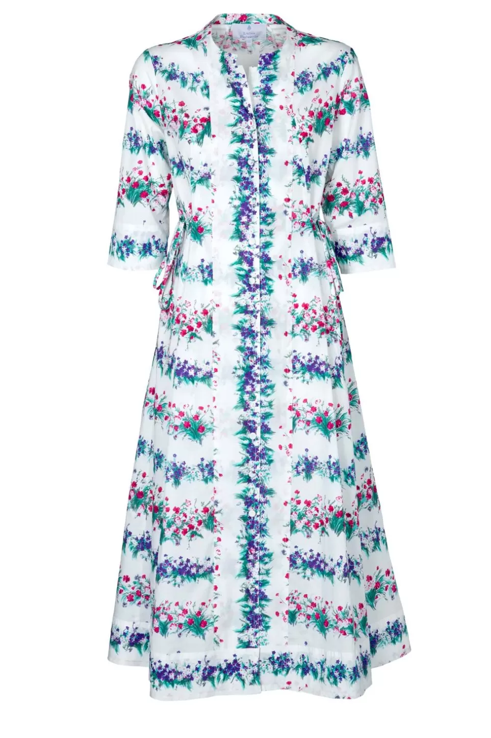 Dresses | Luisa Beccaria Midi Caftan Blu Flower Printed Dress