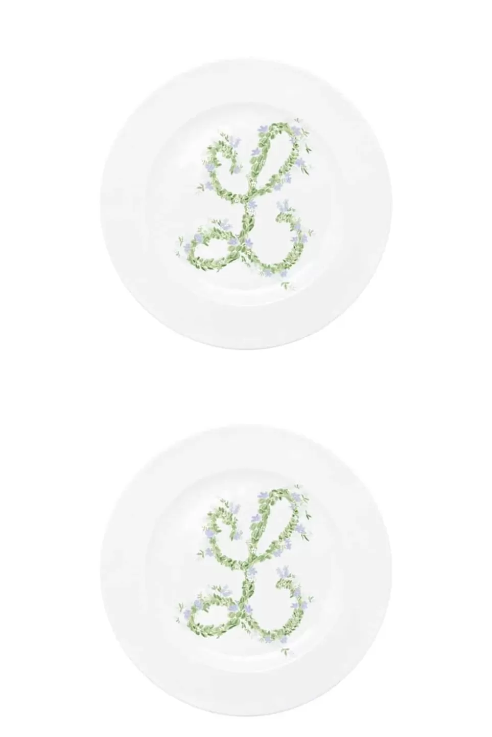 Plate | Luisa Beccaria Monogram Flowers Dinner Plate