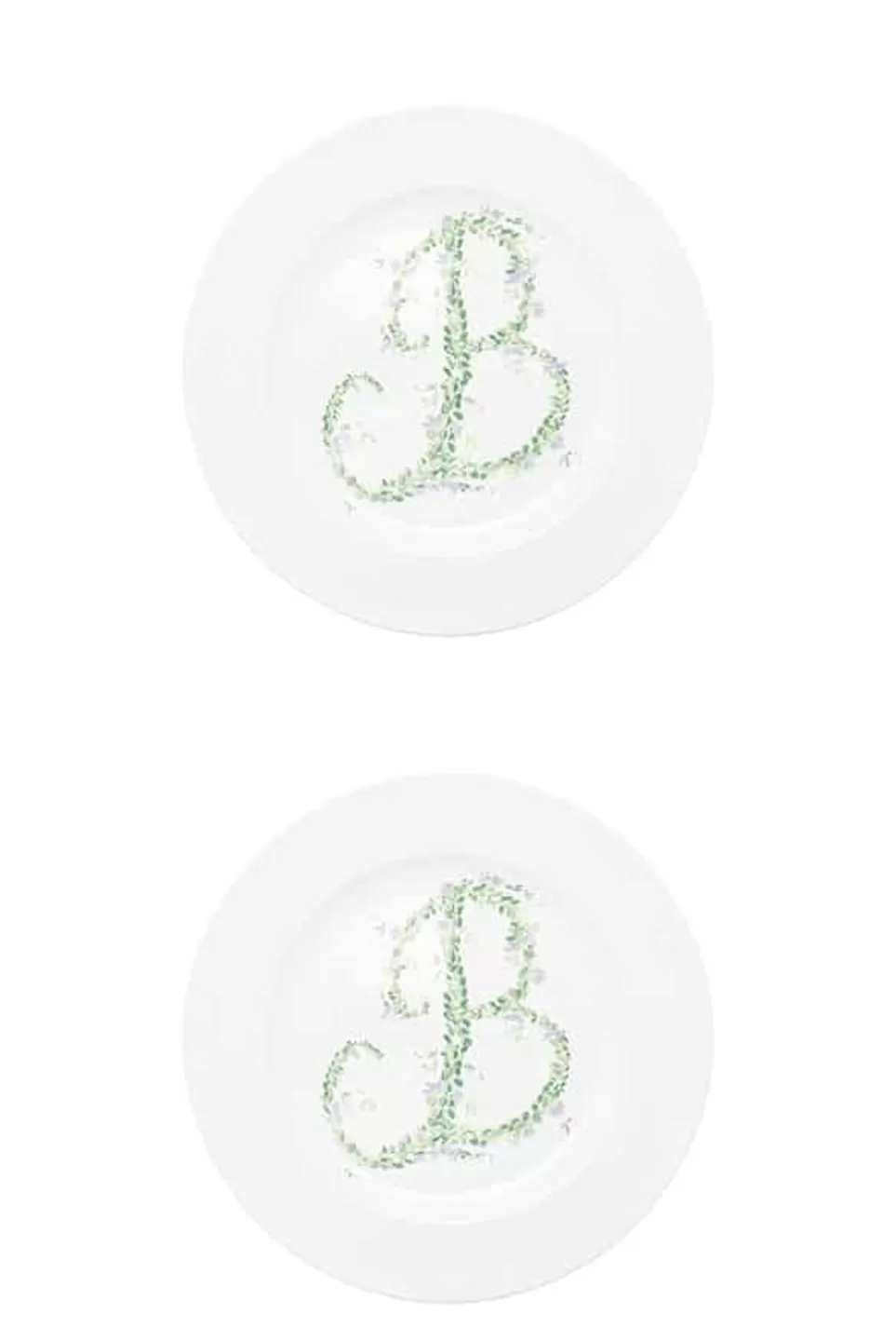 Plate | Luisa Beccaria Monogram Flowers Dinner Plate