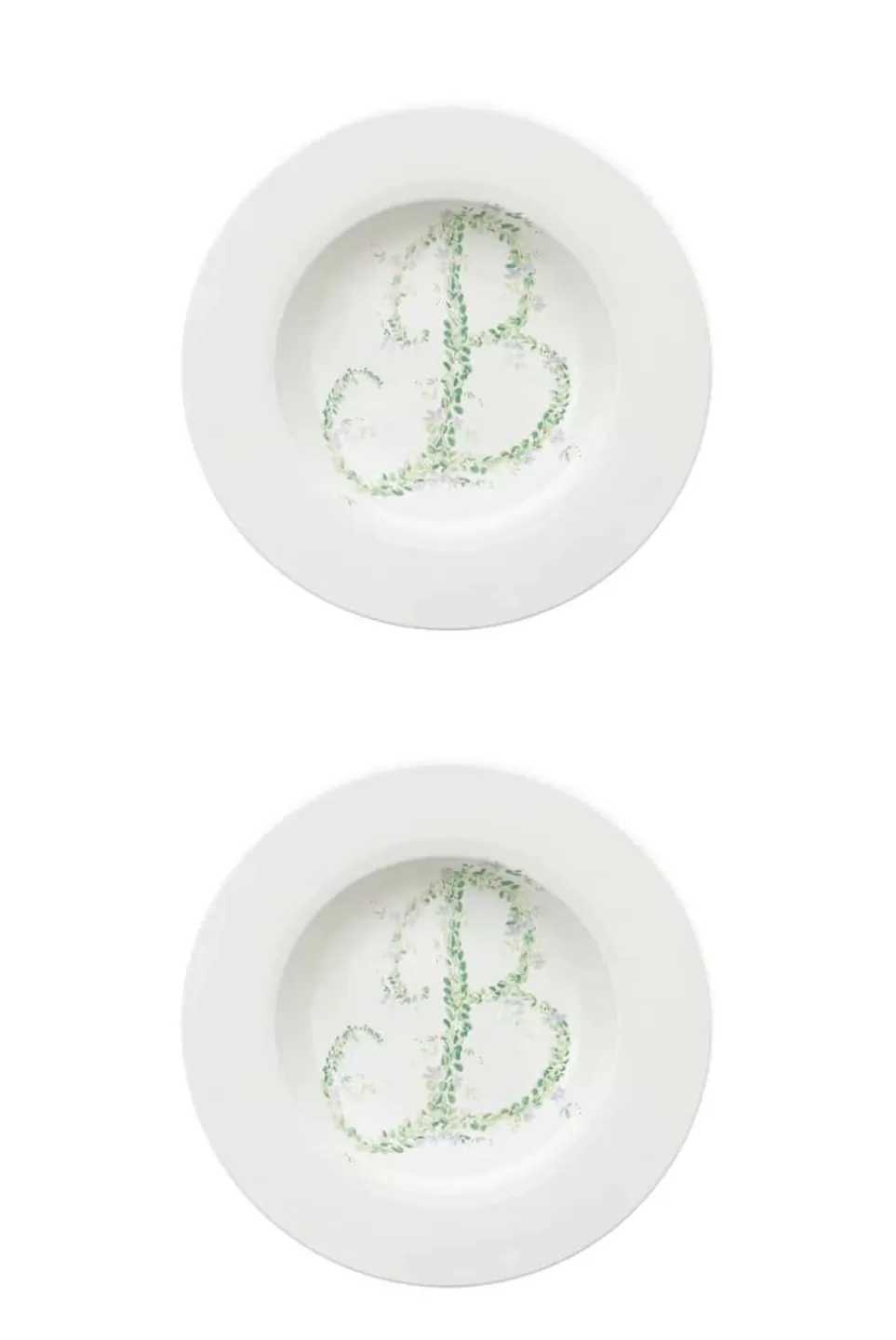 Plate | Luisa Beccaria Monogram Flowers Soup Plate