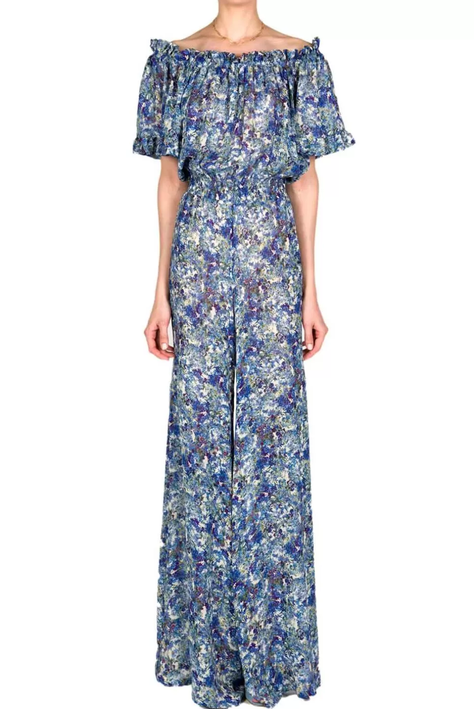 Dresses | Luisa Beccaria Off The Shoulder Floral Print Jumpsuit