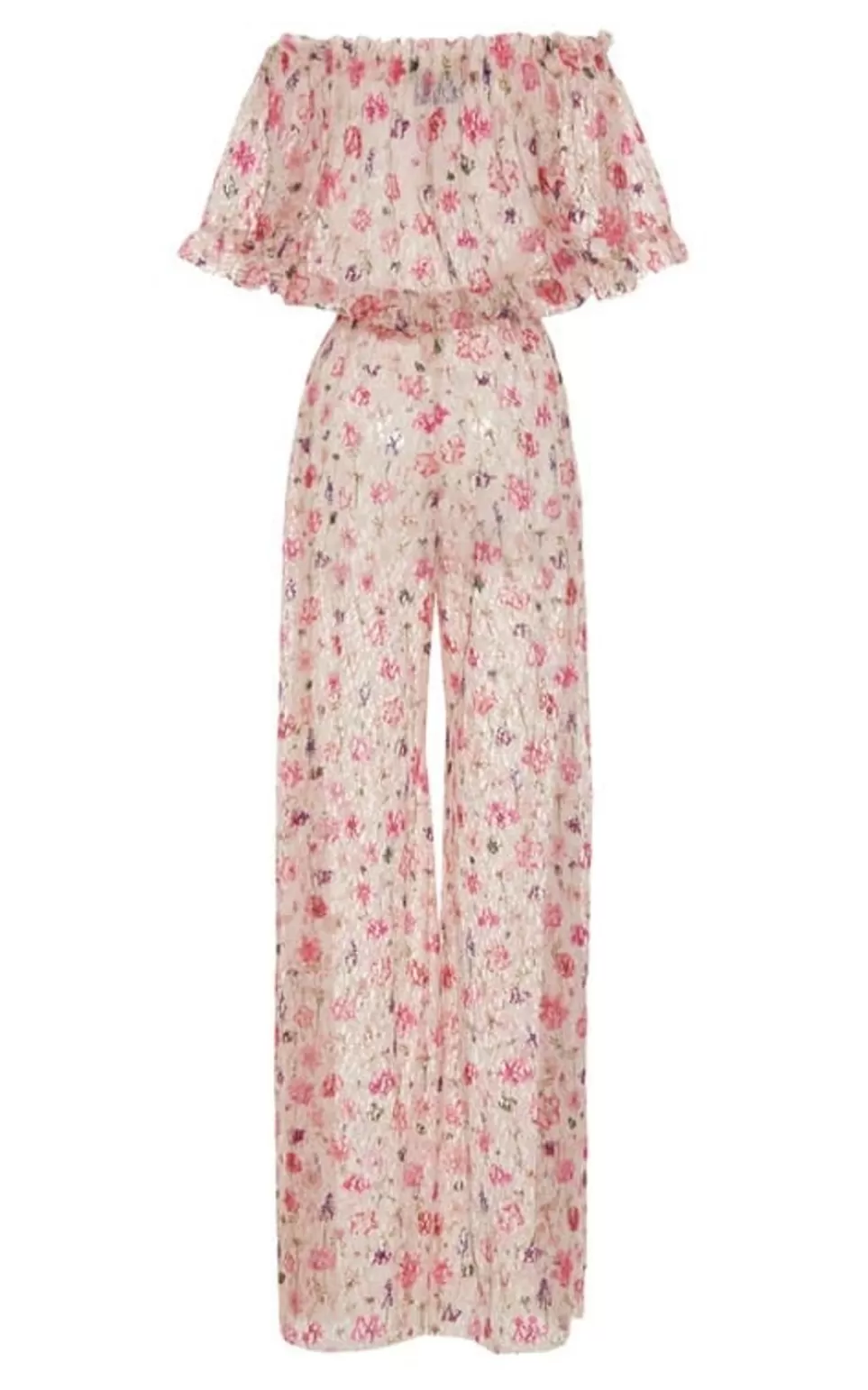 Dresses | Luisa Beccaria Off The Shoulder Floral Print Lace Jumpsuit