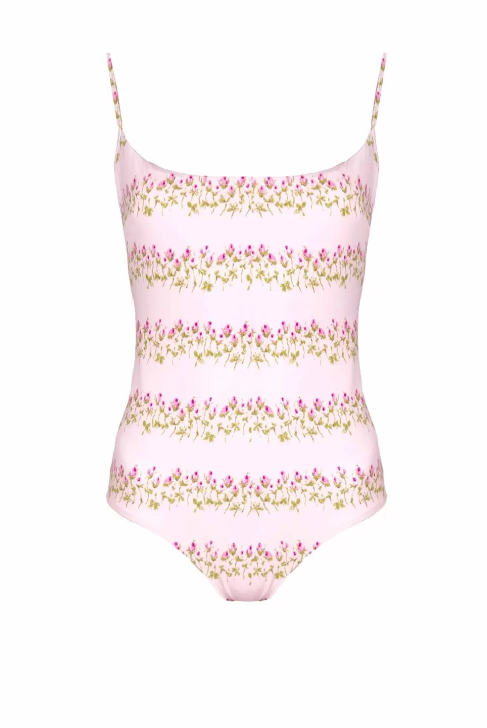 Swimwear | Luisa Beccaria One-Piece Pink Flowery Striped Swimsuit