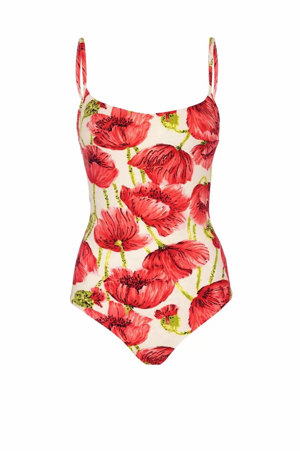 Swimwear | Luisa Beccaria One-Piece Swimsuit Red Poppies Double Face