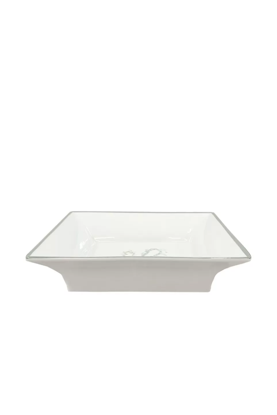 Tray | Luisa Beccaria Personalizable Monogram Change Tray With Gold Border