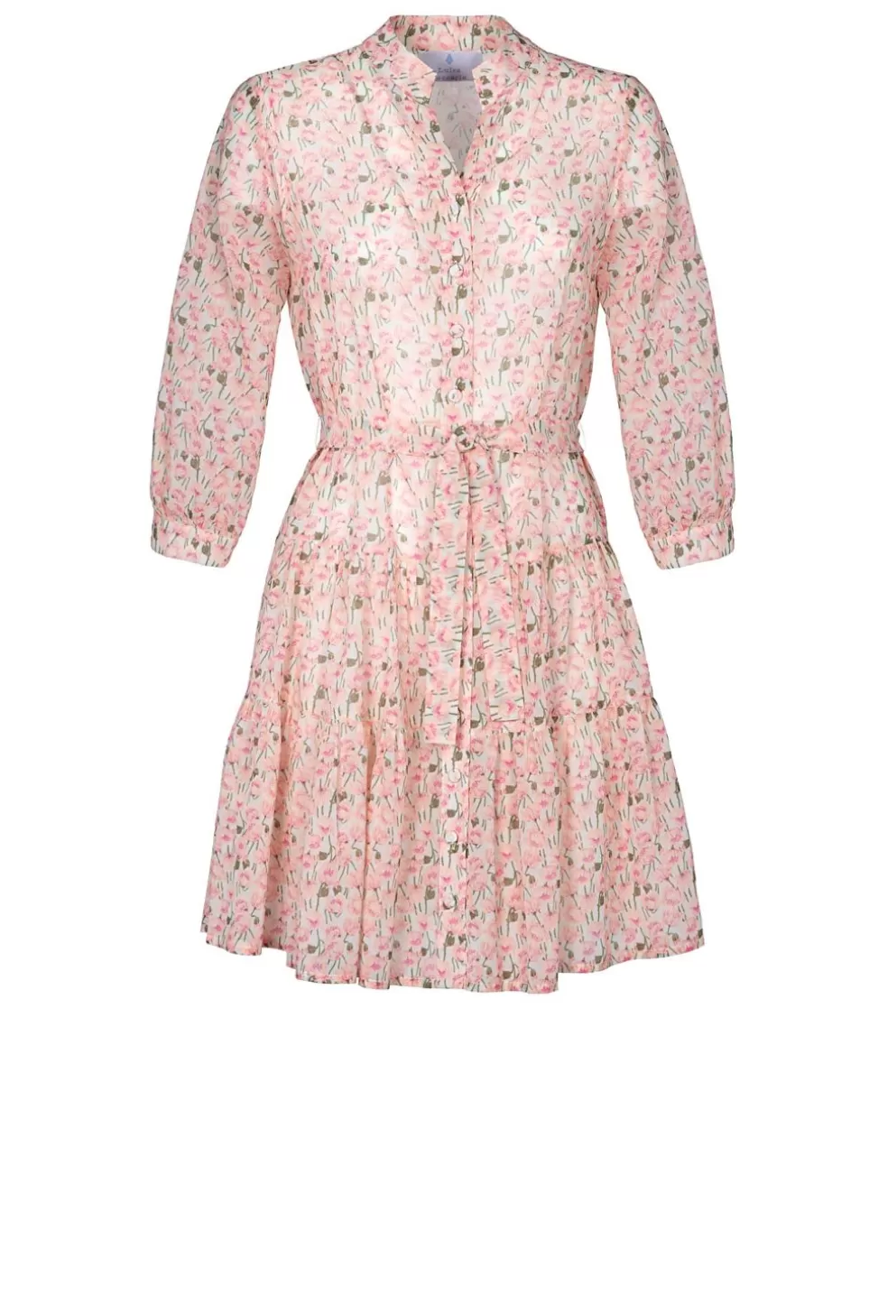 Dresses | Luisa Beccaria Pink Poppies Mini Cotton Dress