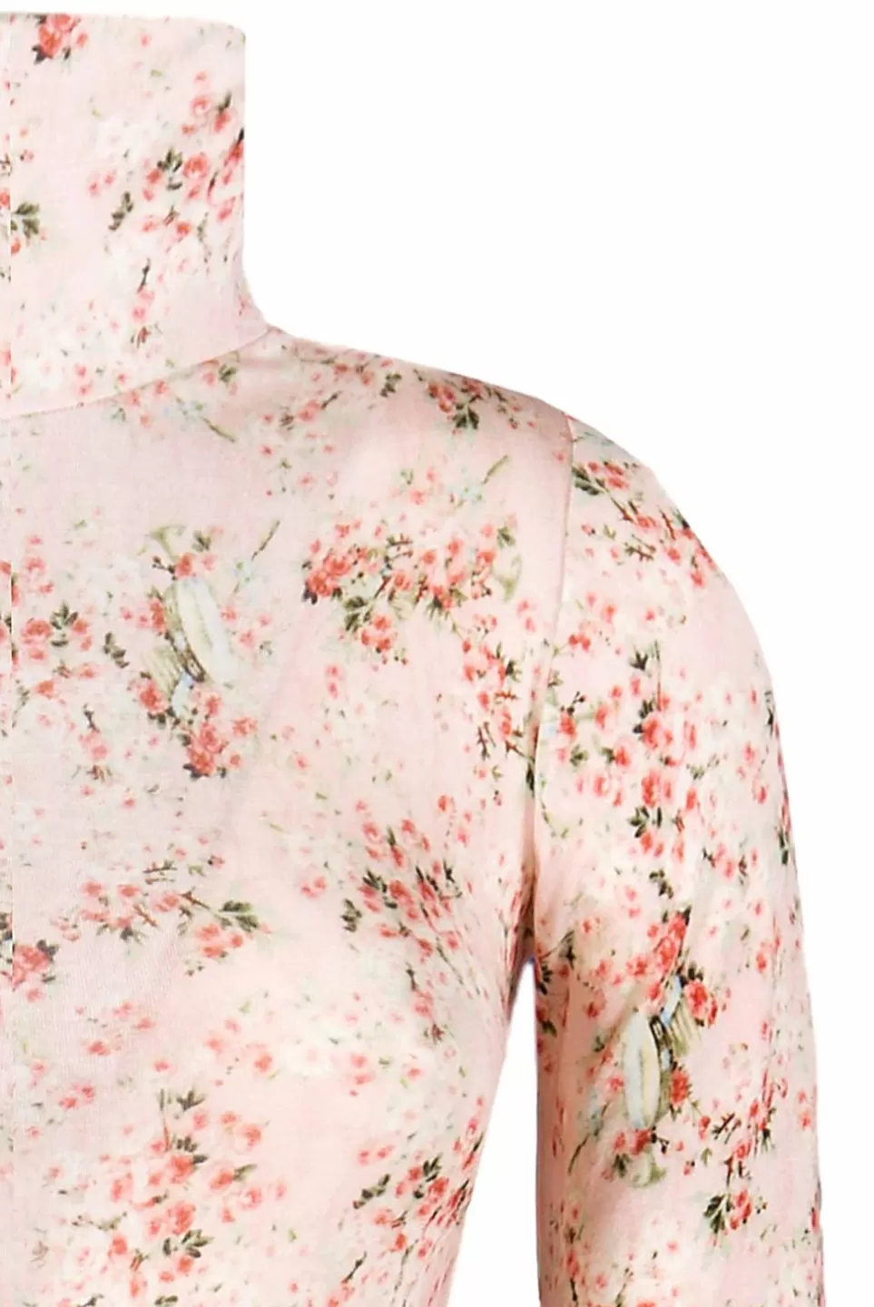 Tops & Blouses | Luisa Beccaria Pink Printed Rose Buds Jersey Turtleneck