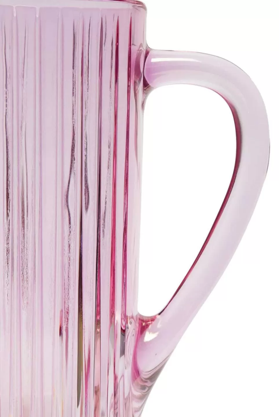 Pitcher | Luisa Beccaria Pink Ridged Pitcher Glass Prestige