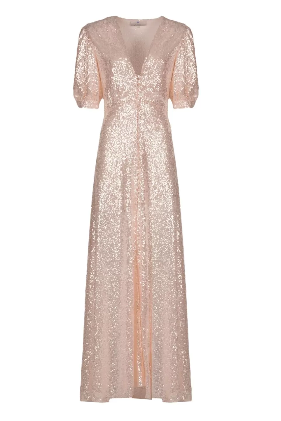 Dresses | Luisa Beccaria Pink Sequin Bottoncino Dress